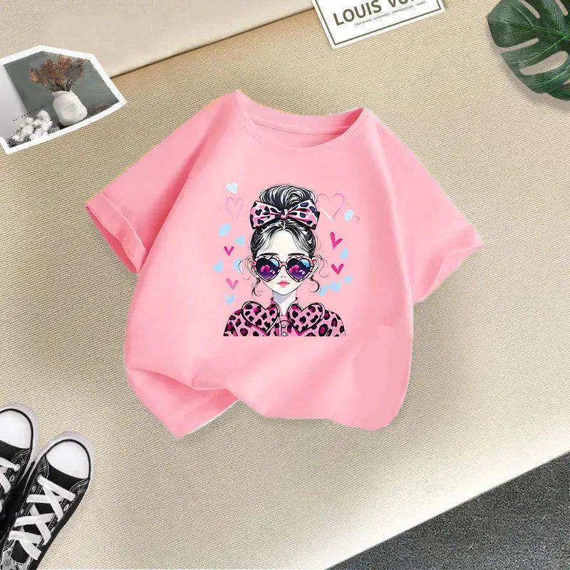 Girls Short-sleeved Children's T-shirt Summer New Style