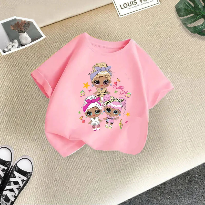 Girls Short-sleeved Children's T-shirt Summer New Style