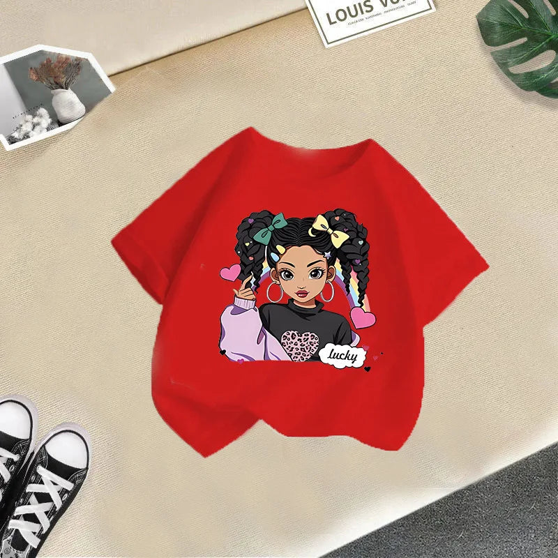 Girls Short-sleeved Children's T-shirt Summer New Style