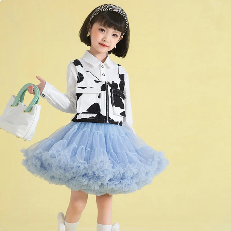 Baby Girls Tulle Tutu Skirt Ballerina Pettiskirt Fluffy Children