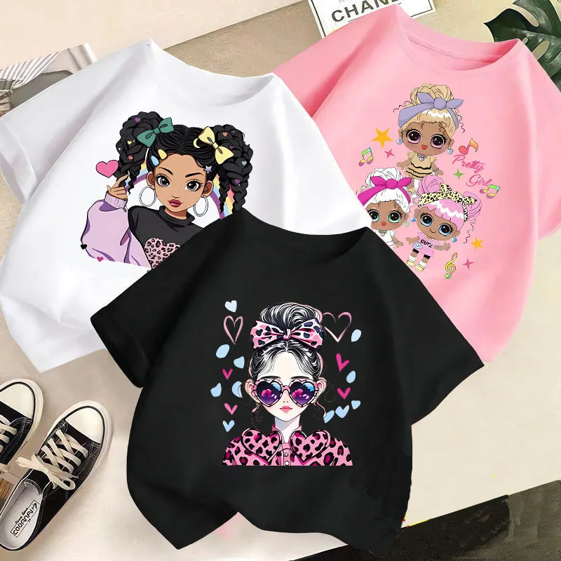 Girls Short-sleeved Children's T-shirt Summer New Style