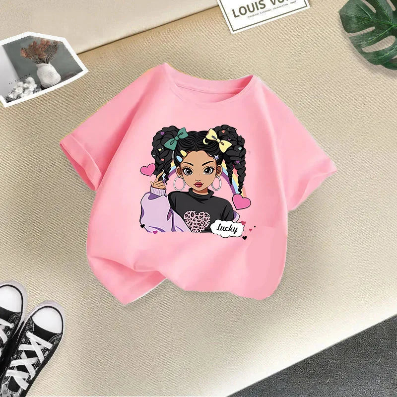 Girls Short-sleeved Children's T-shirt Summer New Style