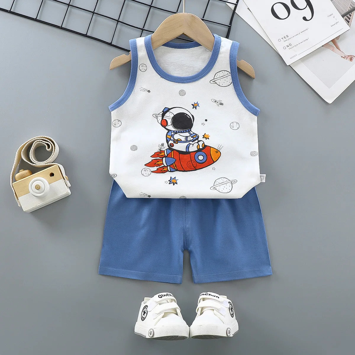 Children Sets Kids Clothes Boys Girls Vest Suit Summer