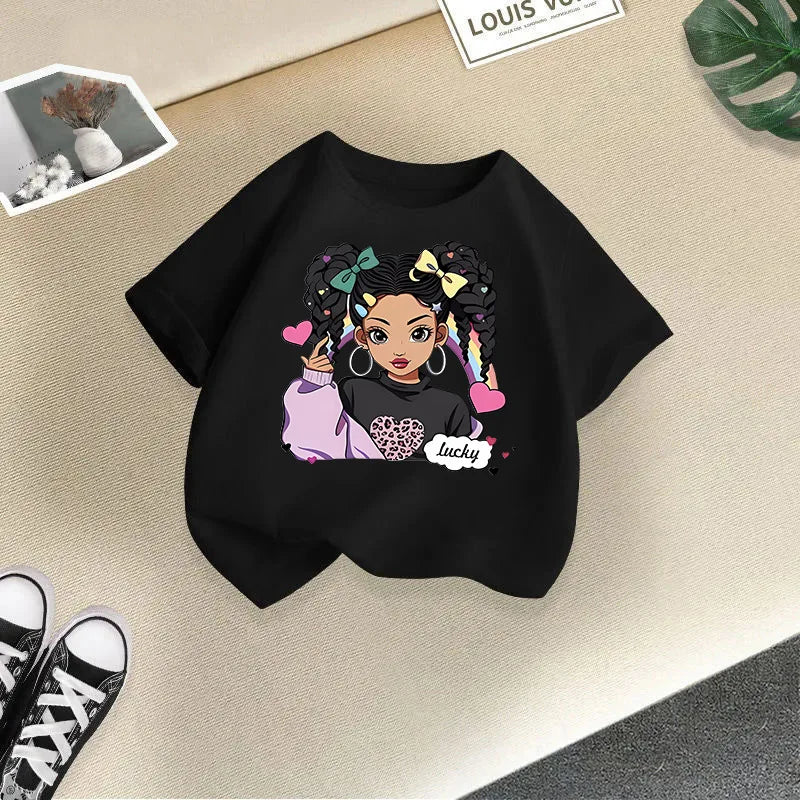Girls Short-sleeved Children's T-shirt Summer New Style