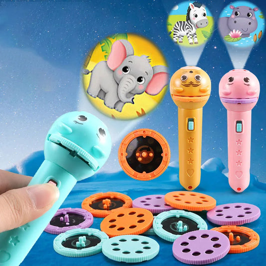 Flashlight Projector for Kids Baby Sleeping Story Book