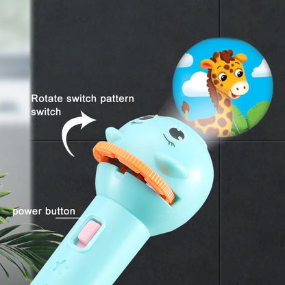 Flashlight Projector for Kids Baby Sleeping Story Book