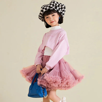 Baby Girls Tulle Tutu Skirt Ballerina Pettiskirt Fluffy Children