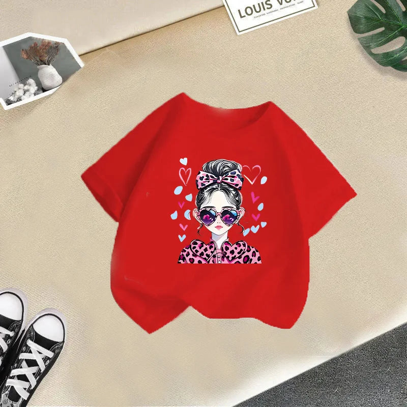 Girls Short-sleeved Children's T-shirt Summer New Style